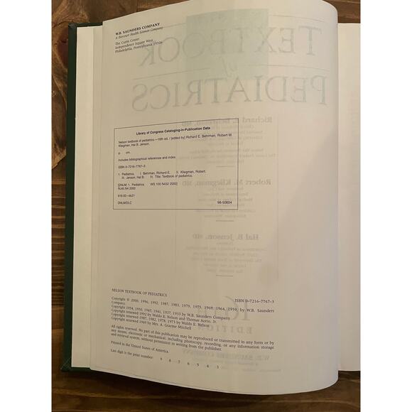 Nelson Textbook of Pediatrics 16th Ed. Hardcover Behrman Kliegman Jenson 2000 - Picture 5 of 6